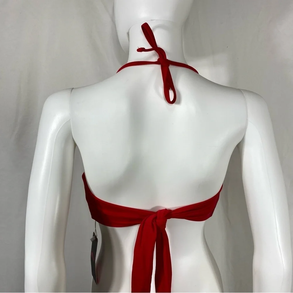 SHEKINI Halter Bandeau Bikini High Waisted Side Cutout Bottom Swimsuit